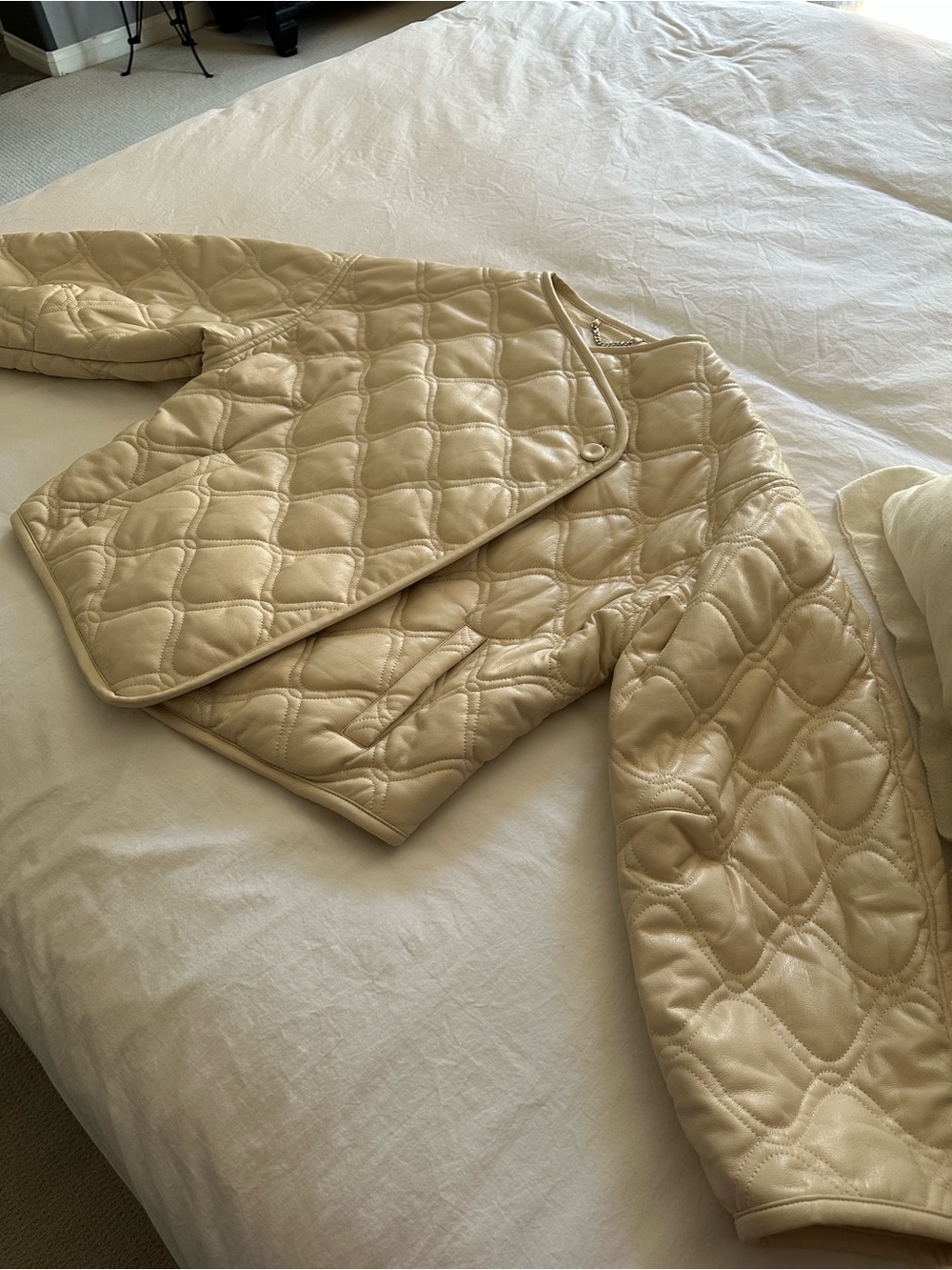 A.L.C. Quilted Cream Bomber Jacket, size XL - Picture 15 of 17